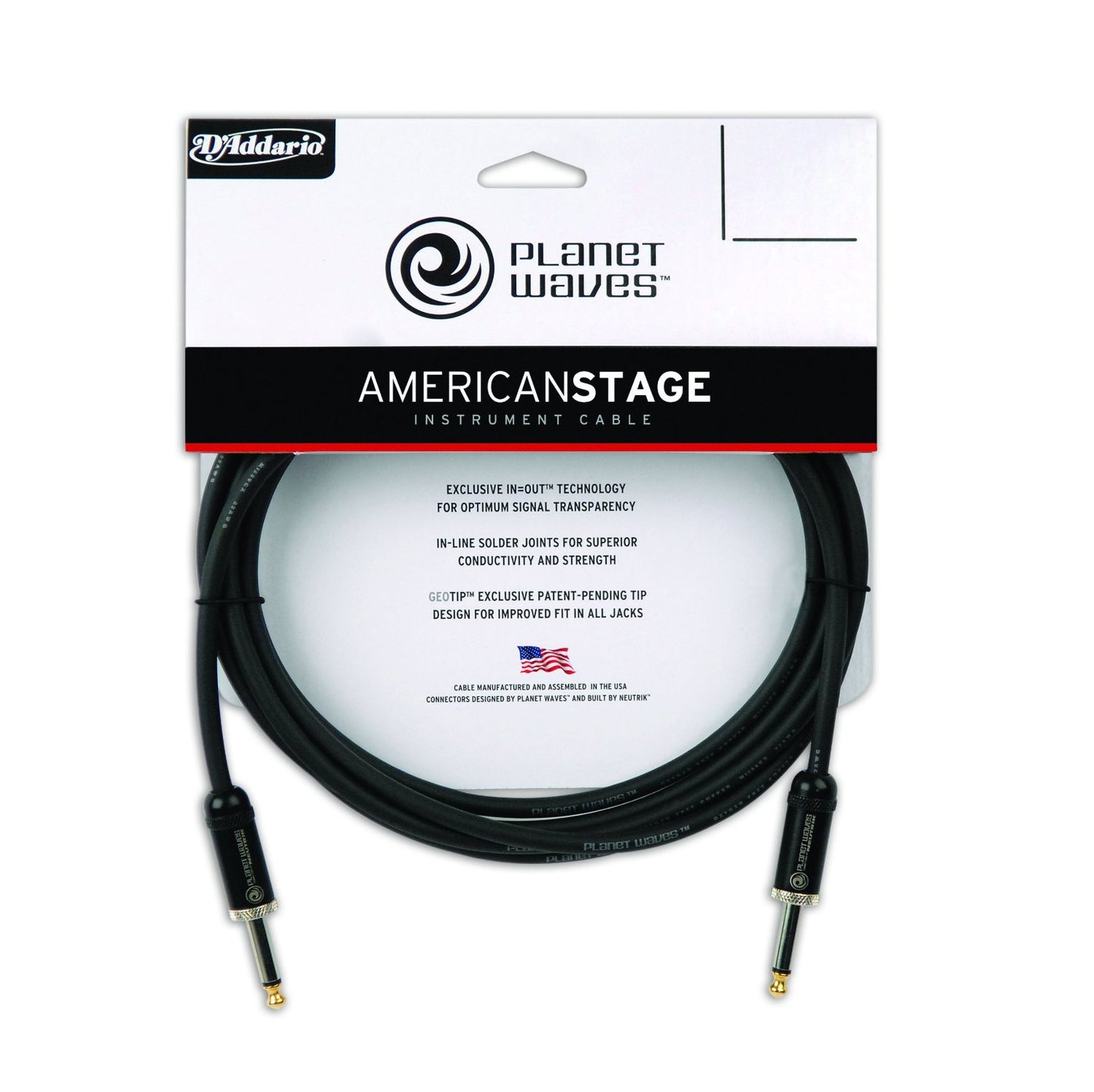 Planet Waves American Stage Instrument Cable, Right Angle, 20 feet