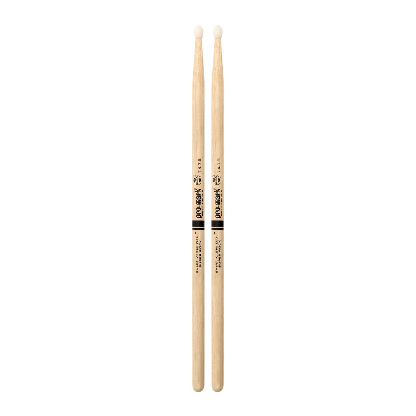 Promark Shira Kashi Oak 747B "Super Rock" Nylon Tip Drumsticks