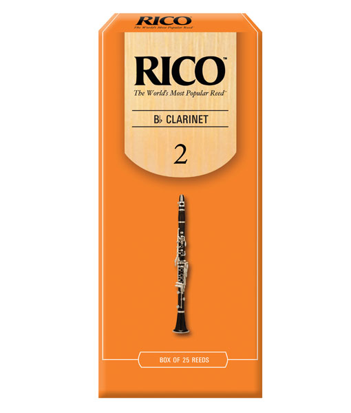 RICO Bb Clarinet Reeds - Orange Box 2.0 Strength 25-Pack