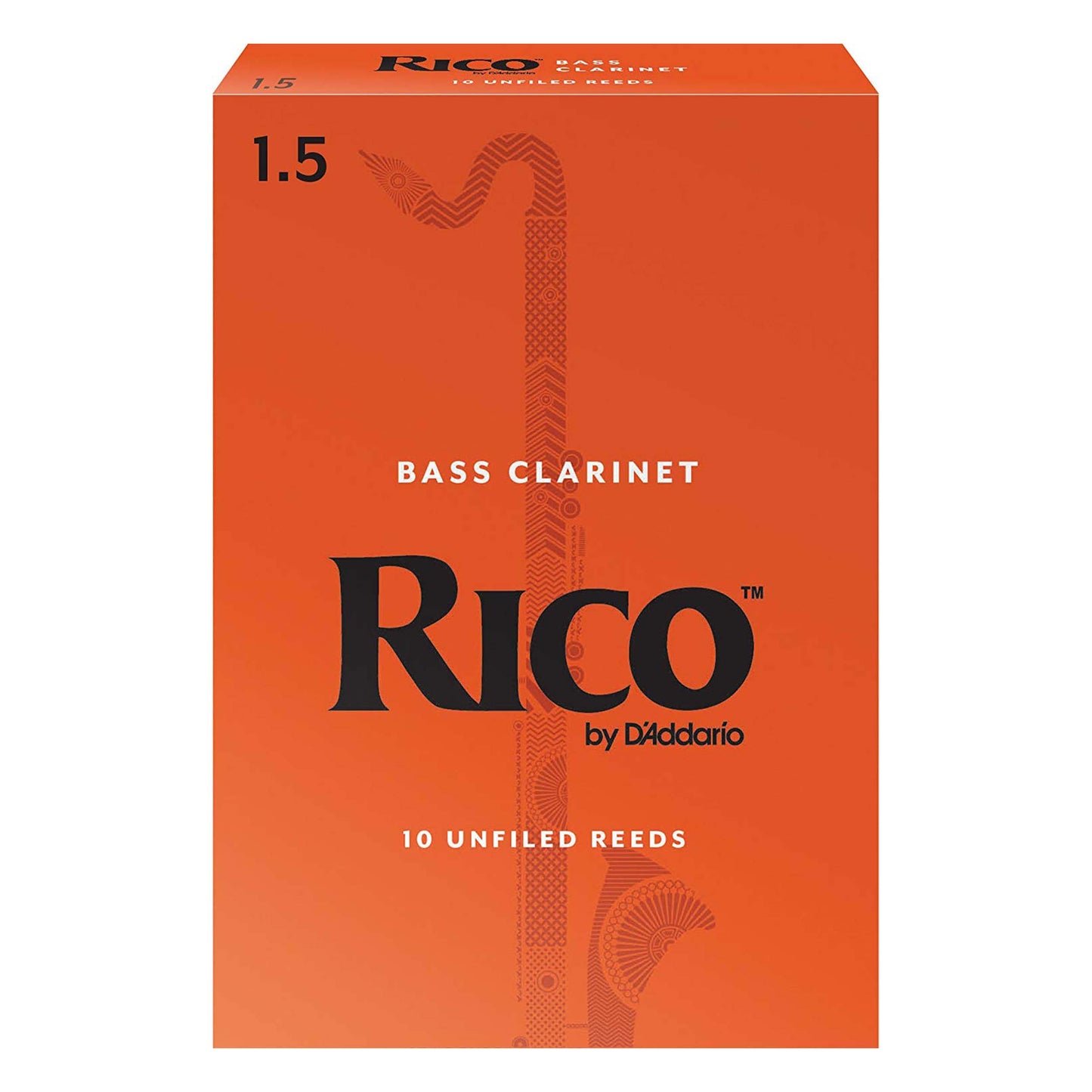 Rico by D'Addario REA1015 Bass Clarinet Reeds, Strength 1.5, 10-pack