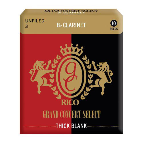 Rico Grand Concert Select Think Blank Bb Clarinet Reeds, 10 CT, 3.0 Strength
