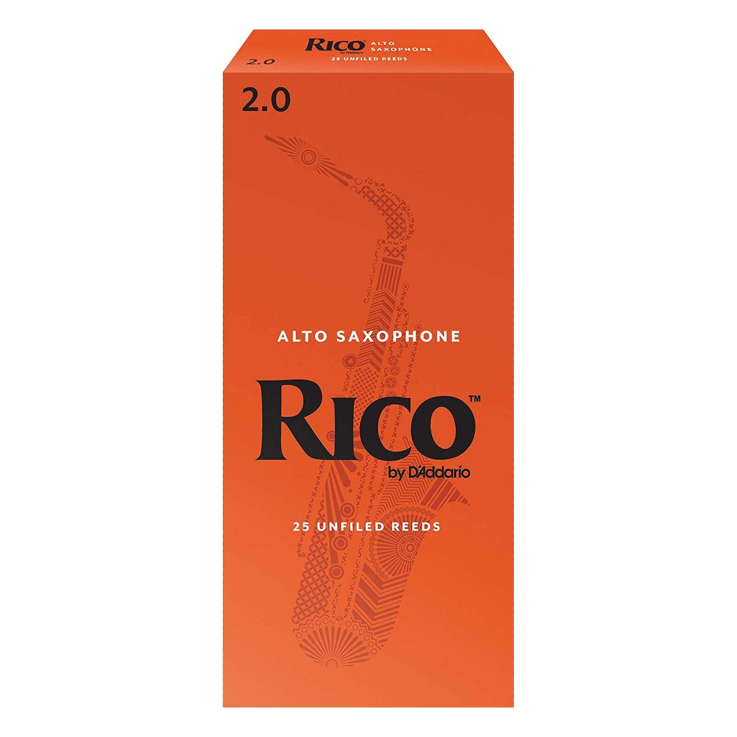Rico Eb Alto Saxophone Reeds, 2.0 Strength, 25 Count