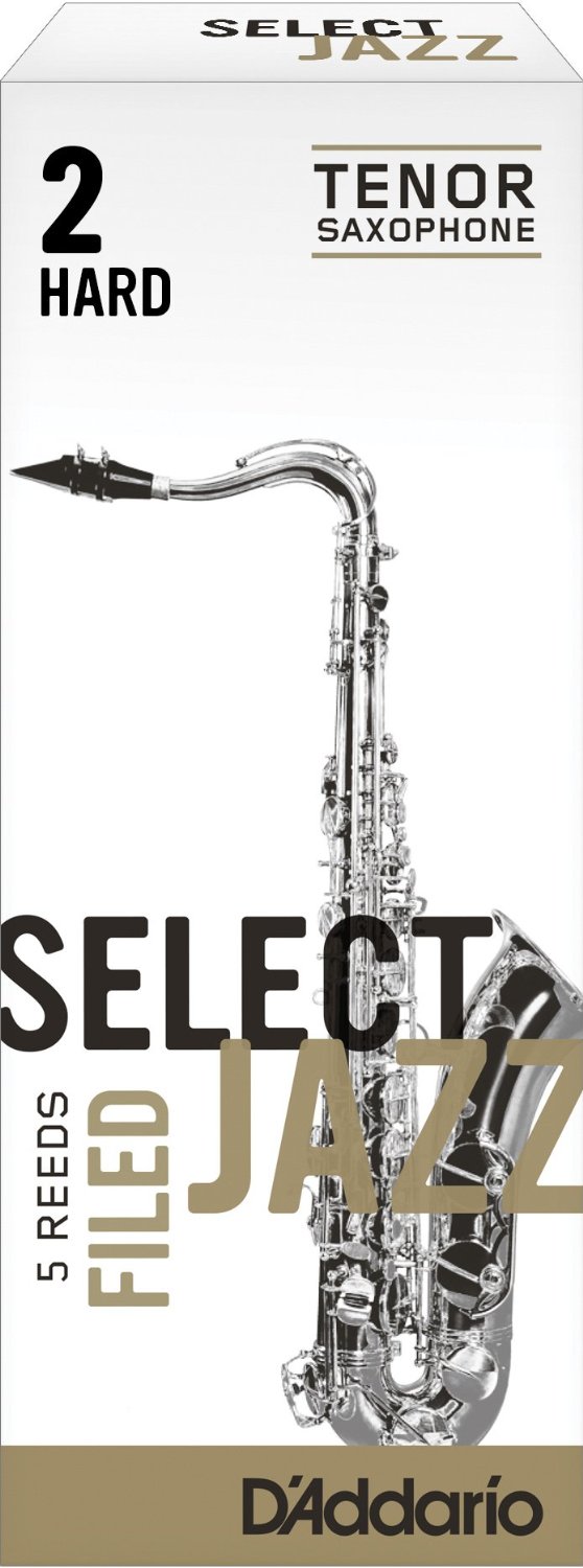 D'ADDARIO Select Jazz Tenor Saxophone Reeds 5-Pack Filed 2 Hard Strength