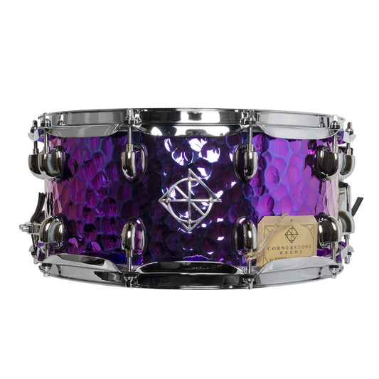 Dixon Cornerstone Series Titainium Plated 6.5x14 Hammered Steel Snare Drum