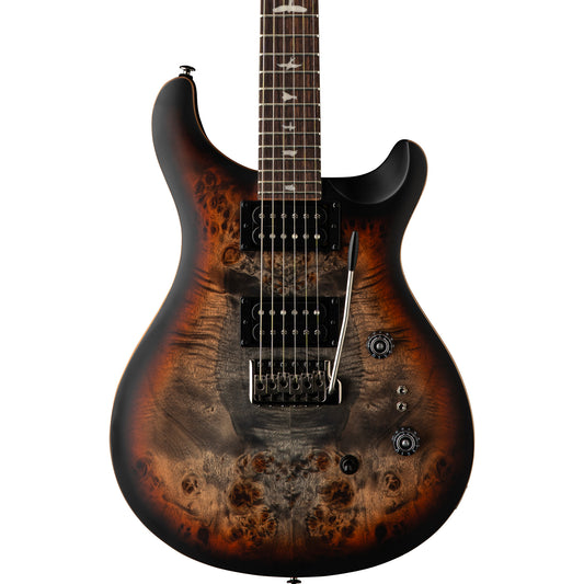 PRS SE Exotic Custom 24-08 Poplar Burl Electric Guitar - Charcoal Cherry Midnight Burst