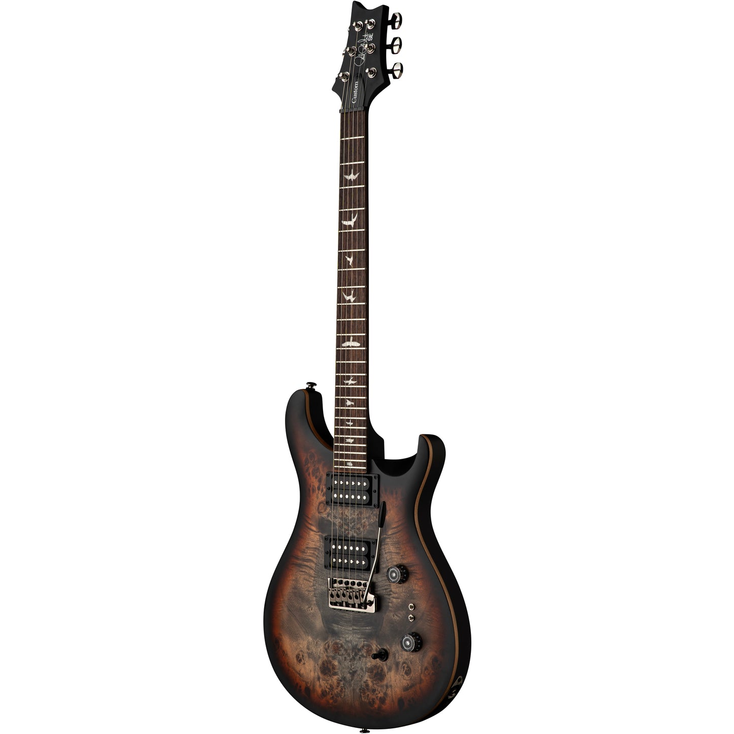 PRS SE Exotic Custom 24-08 Poplar Burl Electric Guitar - Charcoal Cherry Midnight Burst