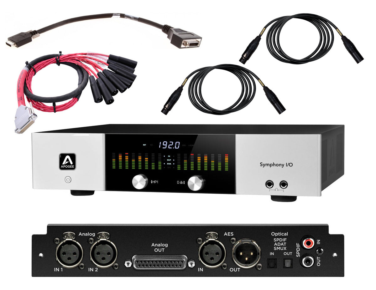 Apogee Symphony I/O Chassis 2x6 with Avid DB25XLR and Mogami Studio Gold XLR 3’