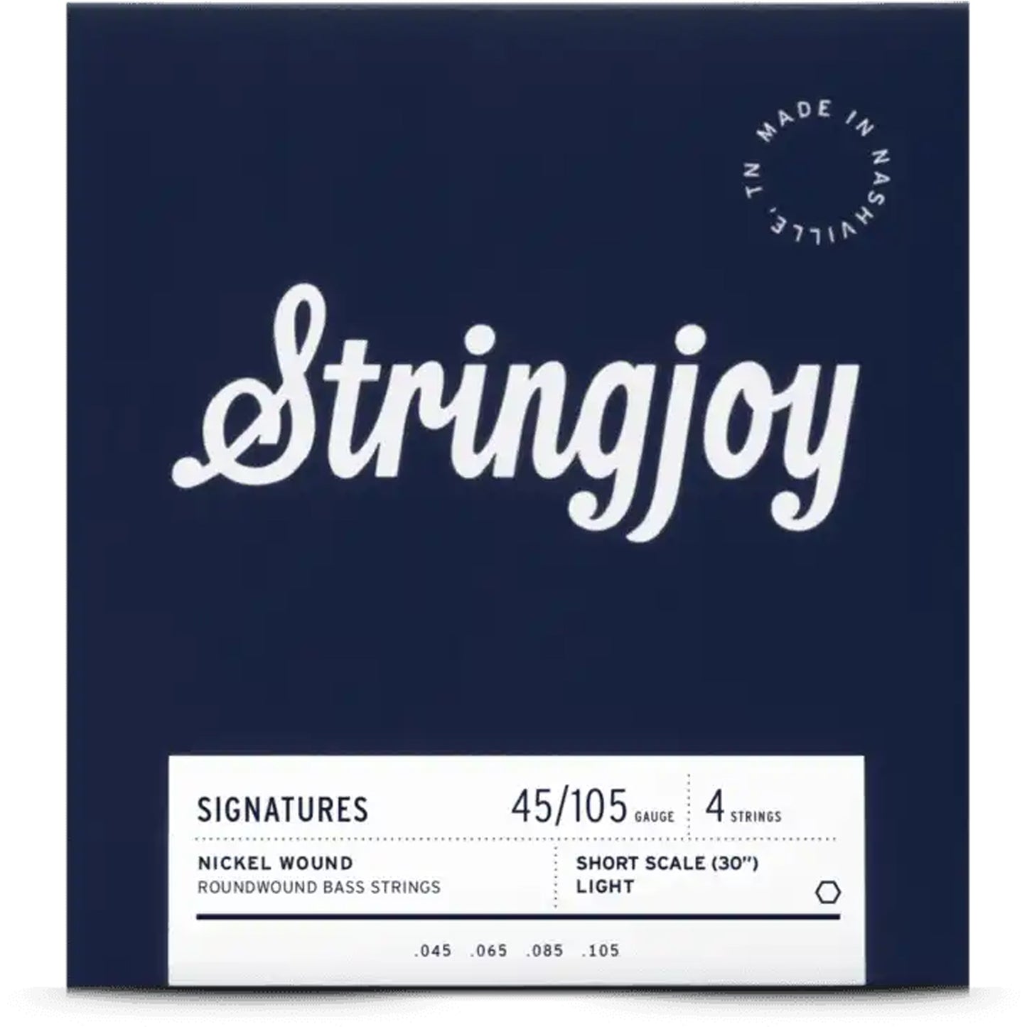 Stringjoy Light Gauge (45-105) 4 String Long Scale Nickel Wound Bass Guitar Strings
