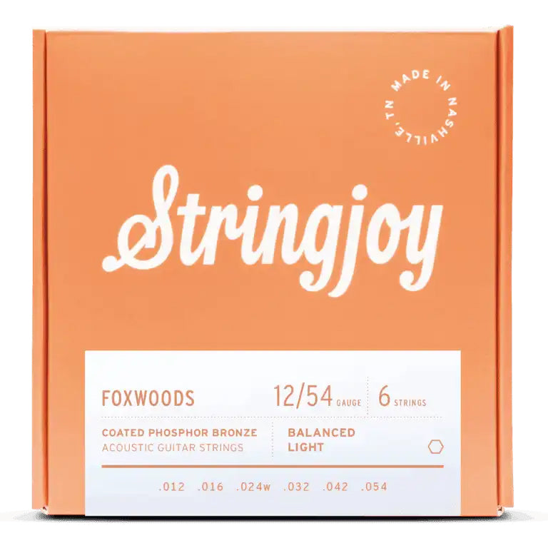 Stringjoy Foxwoods - Light Gauge (12-54) Coated Phosphor Bronze Acoustic Guitar Strings