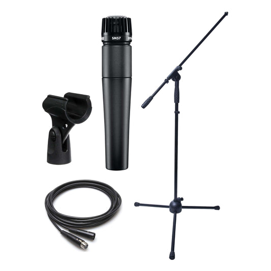 Dynamic Microphone Bundle- Shure SM57, Boom Stand and XLR Cable