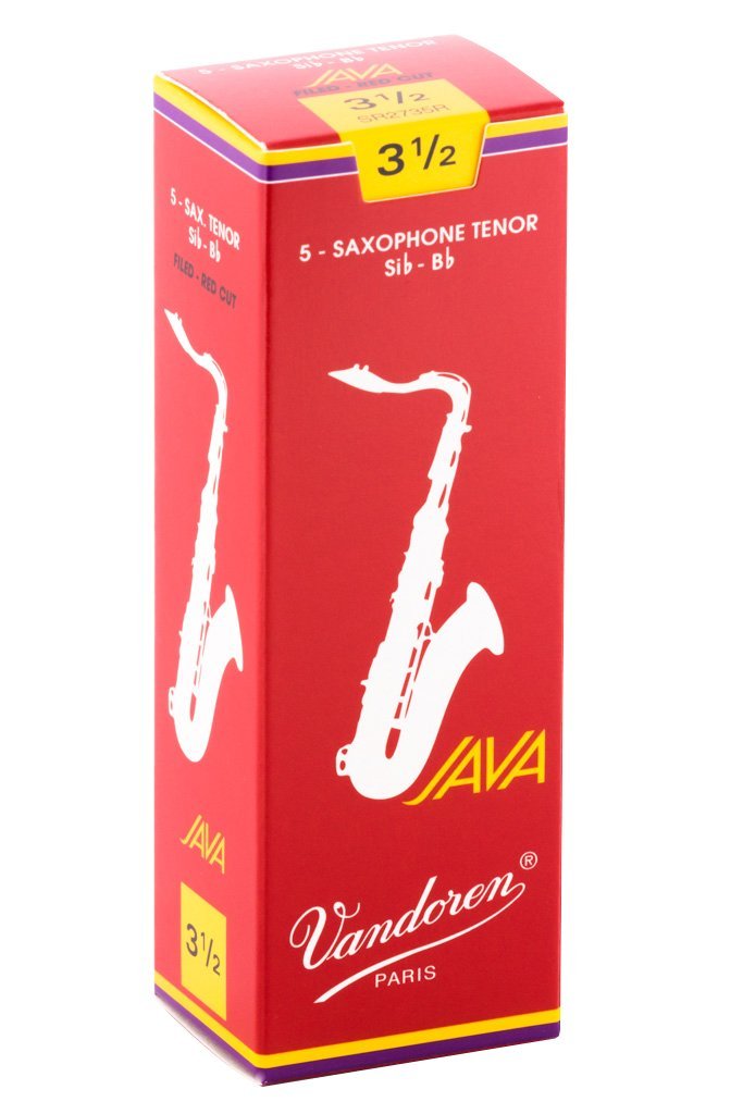 Vandoren Java Red Tenor Sax Reeds, 5ct, 3.5 Strength