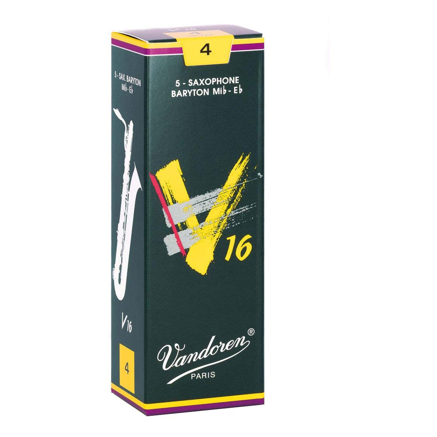 Vandoren SR744 Baritone Sax V16 Strength 4, Box of 5 Reeds
