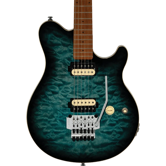 Sterling By Music Man AX50 Axis Quilted Maple Electric Guitar - Yucatan Blue