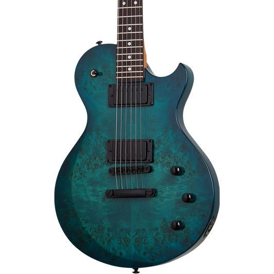 Schecter Solo-II Standard Electric Guitar - Ocean Blue Burst Burl