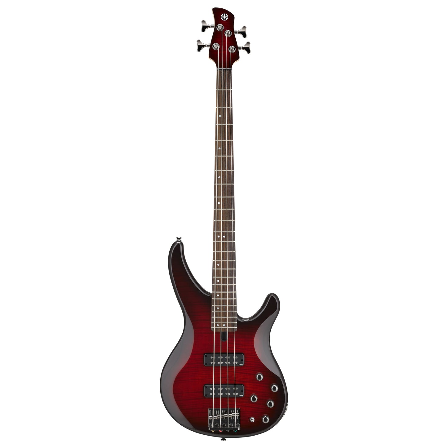 Yamaha TRBX604FMDRB 4 String Bass in Flame Maple Top in Dark Red Burst