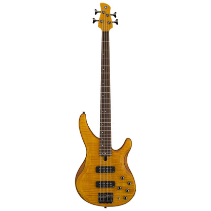 Yamaha TRBX604FMMA 4 String Bass with Flame Maple Top in Matte Amber