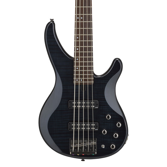Yamaha TRBX605FMTBL 5 String Bass with Flame Maple Top in Trans Black