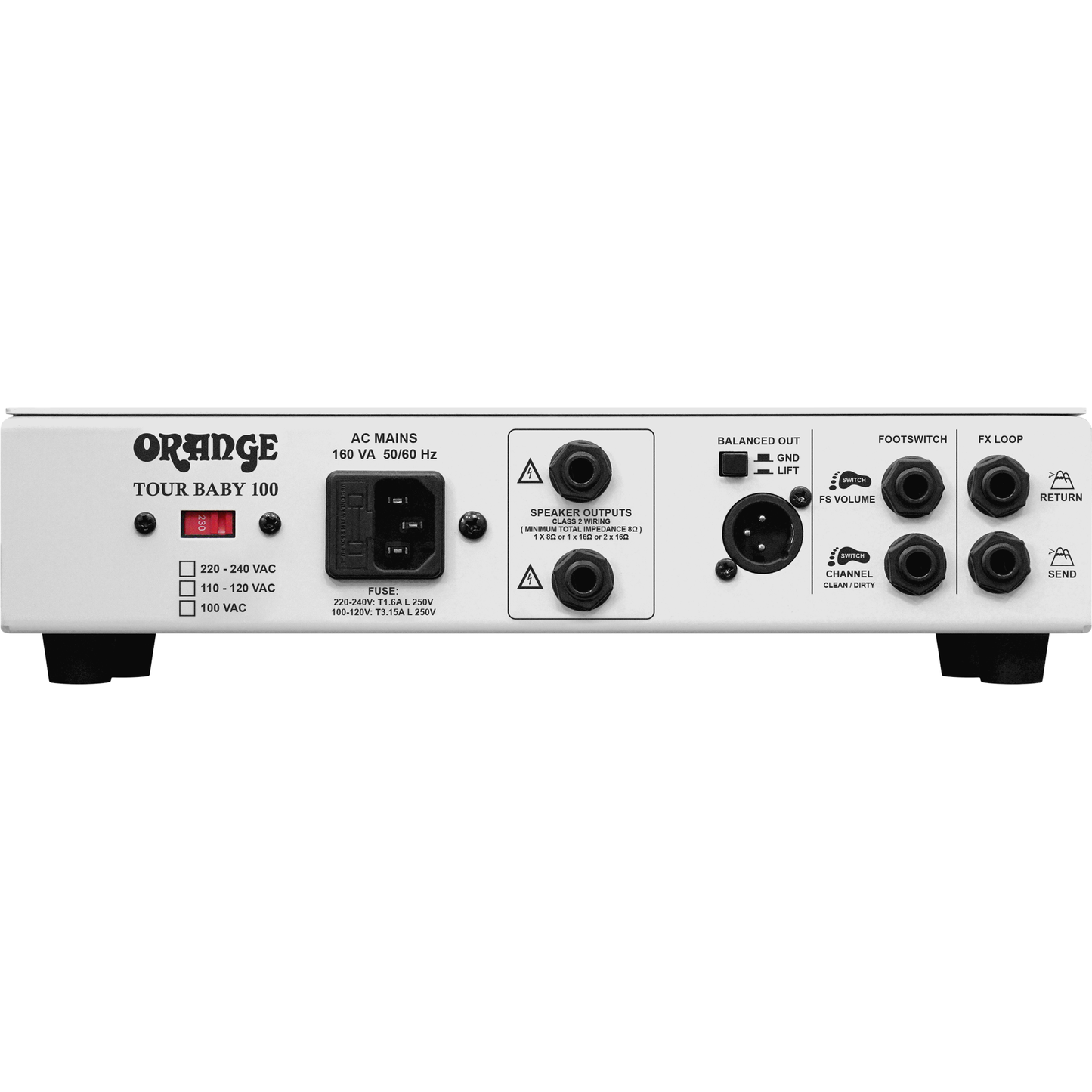 Orange Tour Baby 100 Watt Twin Channel Head Amp