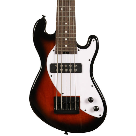 Kala UBASS-SB5-TB-FS Solid Body 5-String Tobacco Burst Fretted UBASS