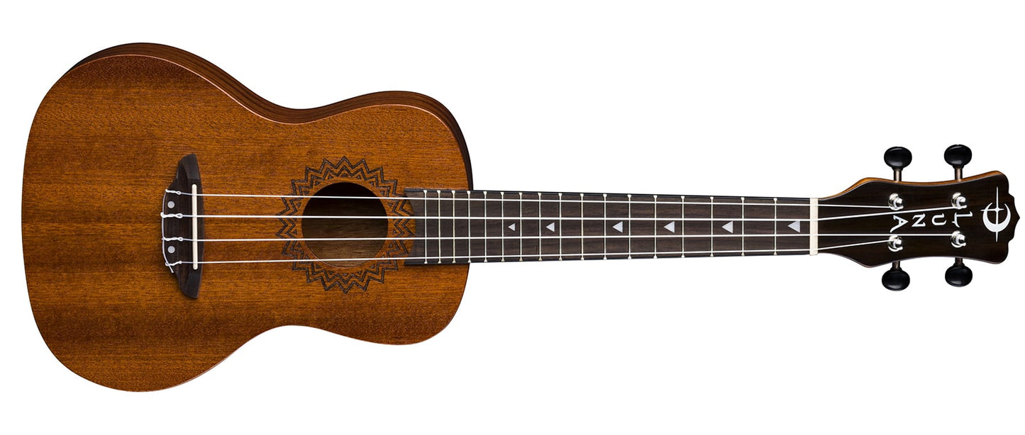Luna Guitar Muse UKEVMCPK Mahogany Concert Ukulele Pack
