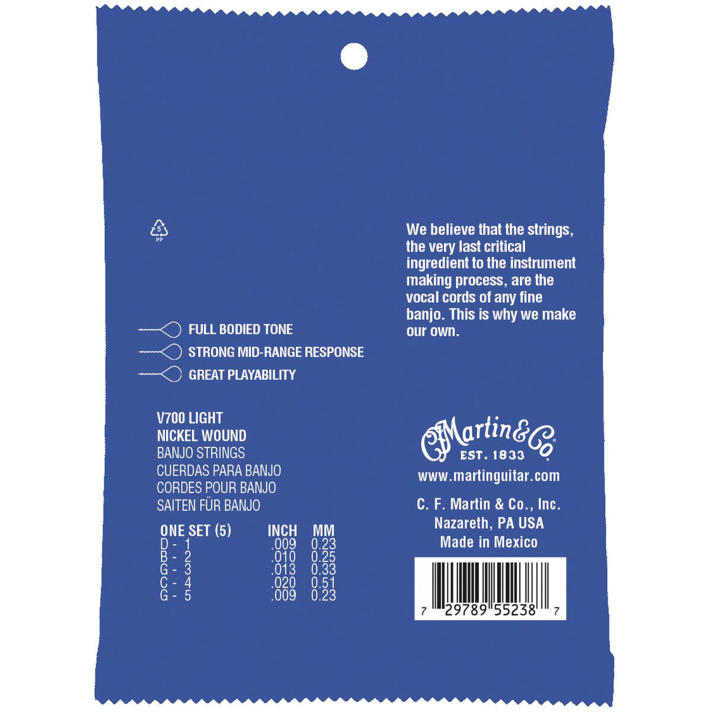 Martin V700 Vega® Banjo Strings Nickel