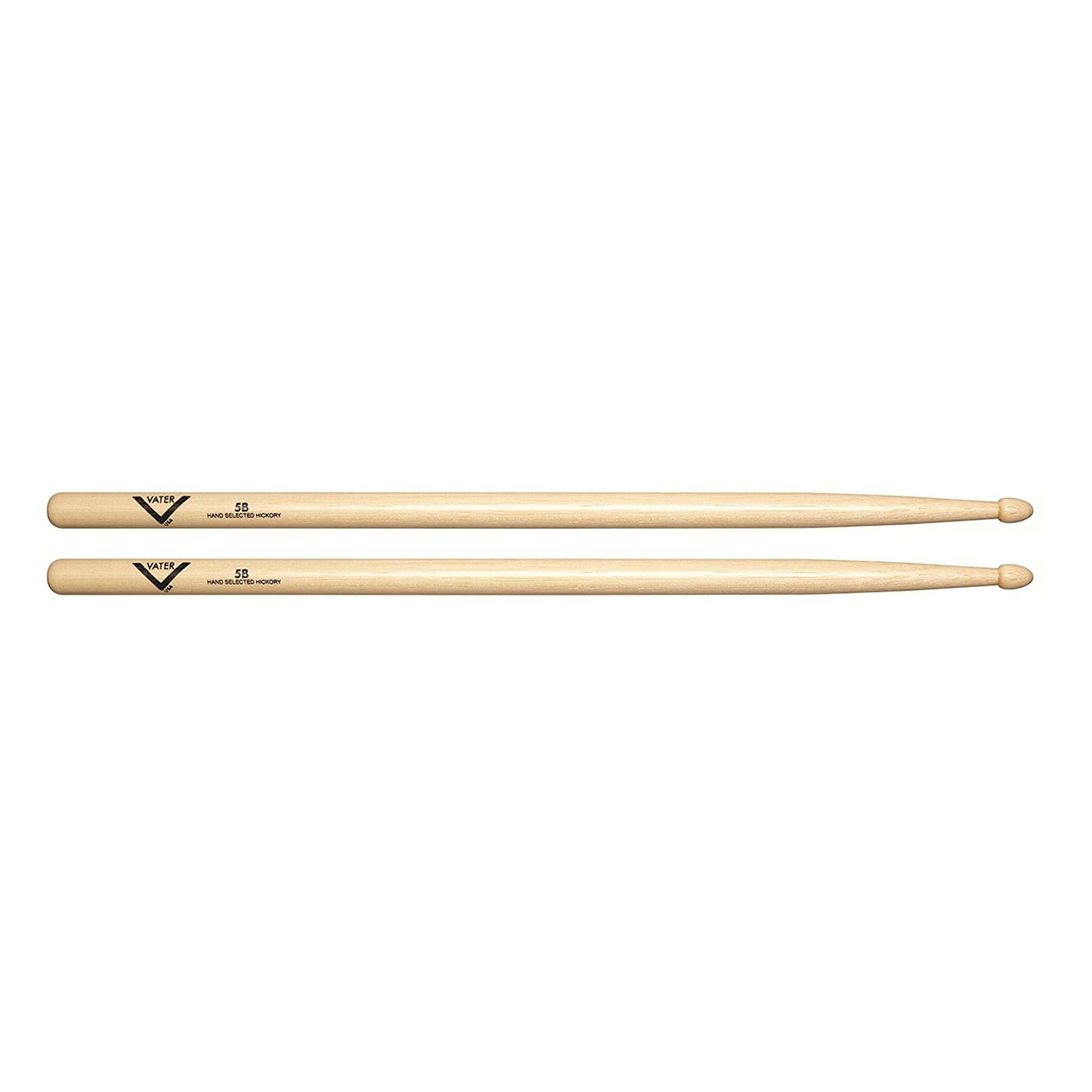 Vater VH5BW 5B Wood Tip Hickory Drum Sticks, Pair