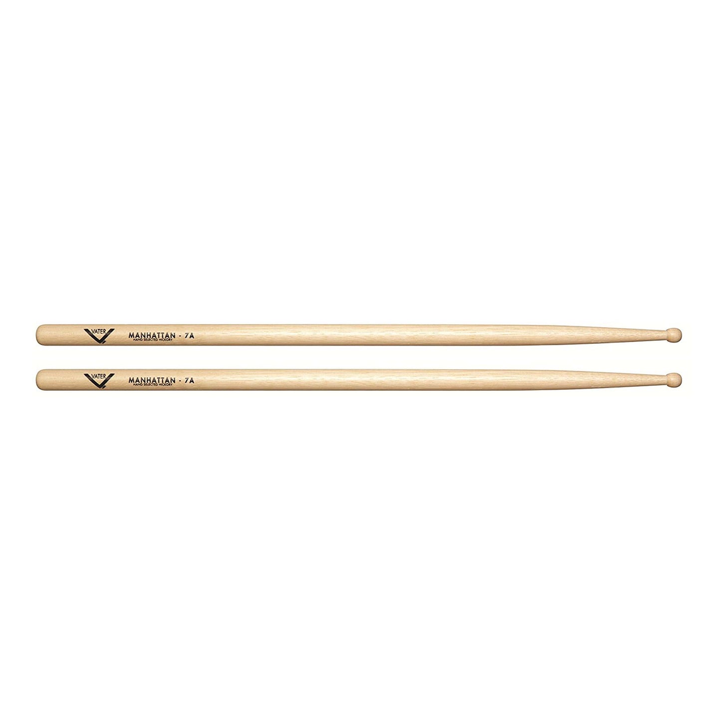 Vater VH7AW 7A Wood Tip Hickory Drum Sticks, Pair