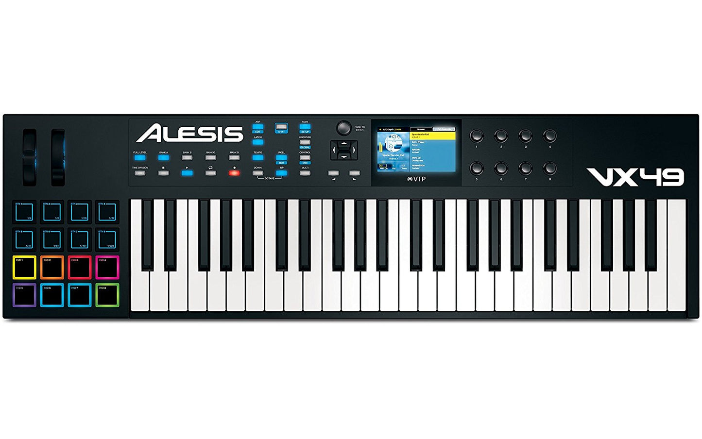 Alesis VX49 | 49-Key USB MIDI Keyboard & Drum Pad Controller W/Color Screen (VX49)