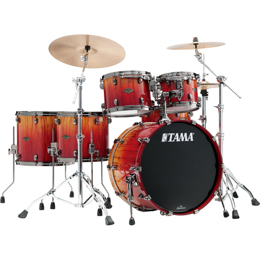 Tama Starclassic Walnut/Birch 5-Piece Shell Pack - Vermillion Bosse Fonce Fade