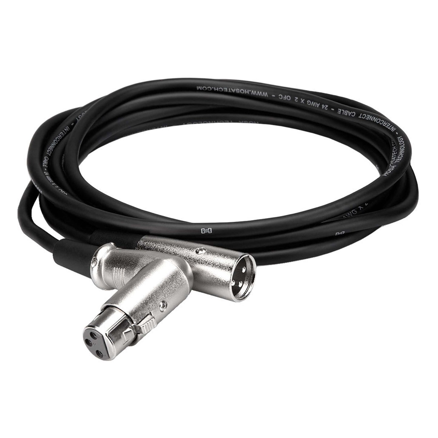 Hosa XFF-110 Balanced Interconnect, Right-Angle XLR Female to XLR Male, 10ft