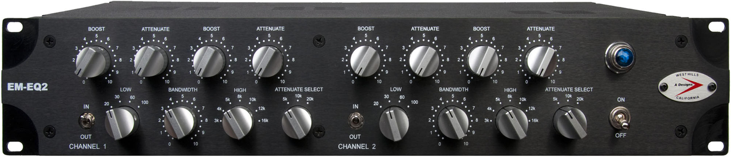 A Designs EM-EQ2 Dual Ch Solid State 3-Band Vintage Inductor Base
