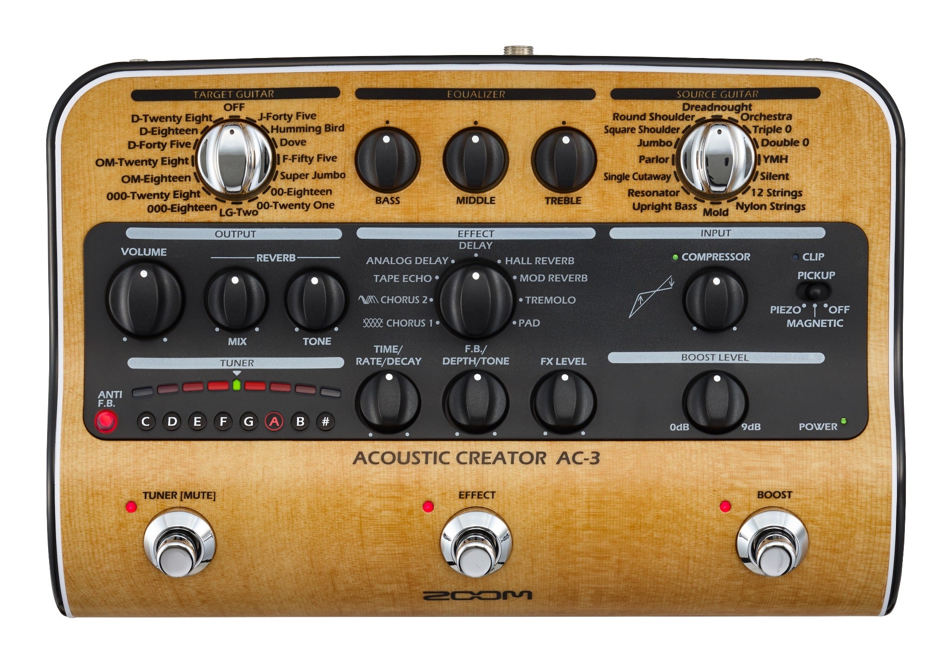 acoustic boost pedal Zoom AC-3 Acoustic Creator Pedal