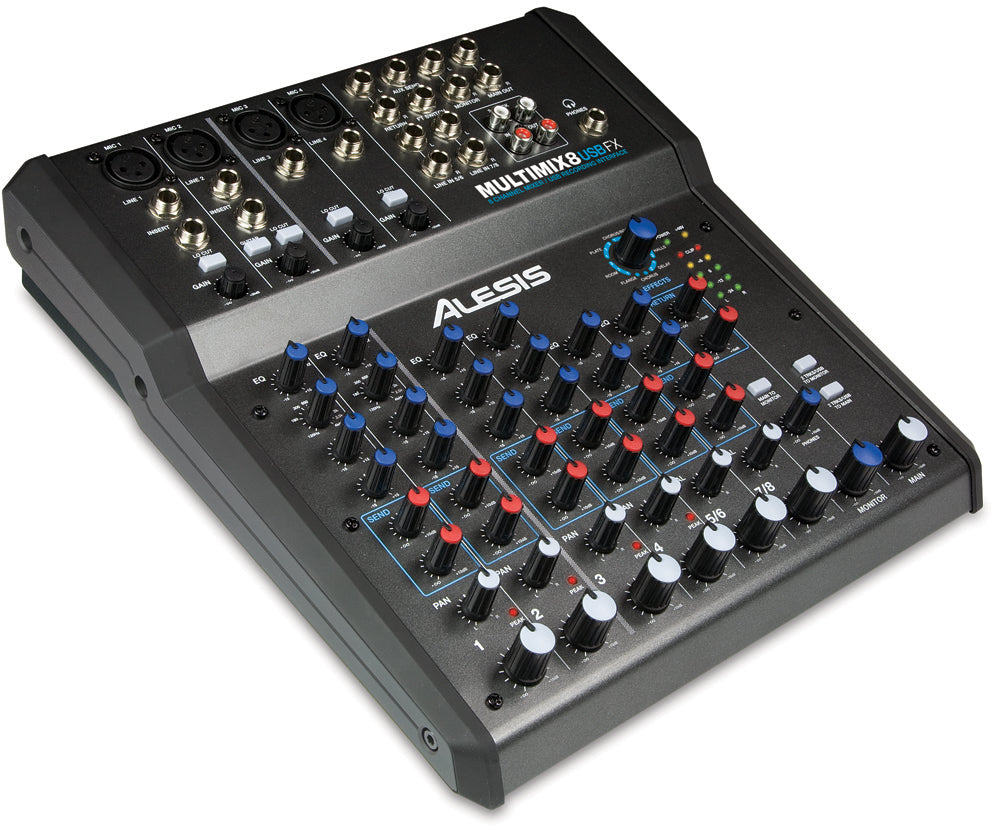 Alesis MultiMix 8 USB FX 8-Channel Stereo Mixer w/ Effects & USB