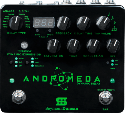 Seymour Duncan Andromeda Dynamic Digital Delay Effects Pedal w/ Tap Tempo
