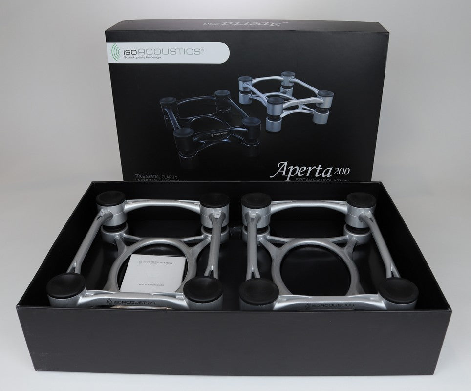 IsoAcoustics Aperta 200 Isolation Speaker Stands - Silver - Pair
