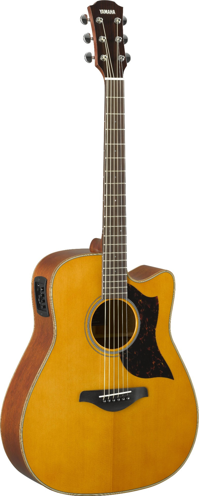 Yamaha A1MVN Folk Cutaway Acoustic Electric Guitar in Vintage Natural