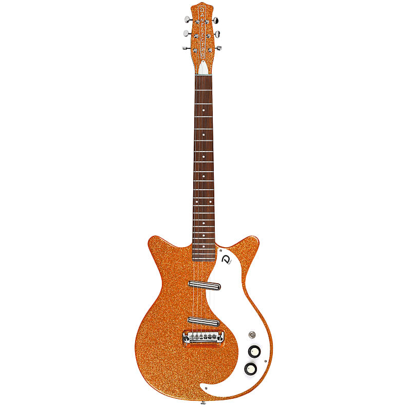 Danelectro D59M Plus Metalflake Electric Guitar in Orange