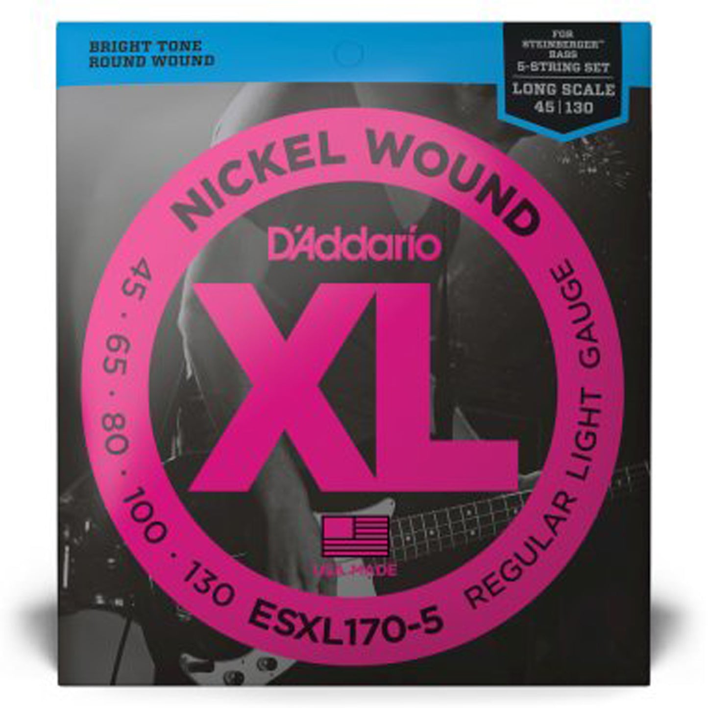 D'Addario ESXL170-5 Double Ball End for Steinberg Basses, 5-String 45-130