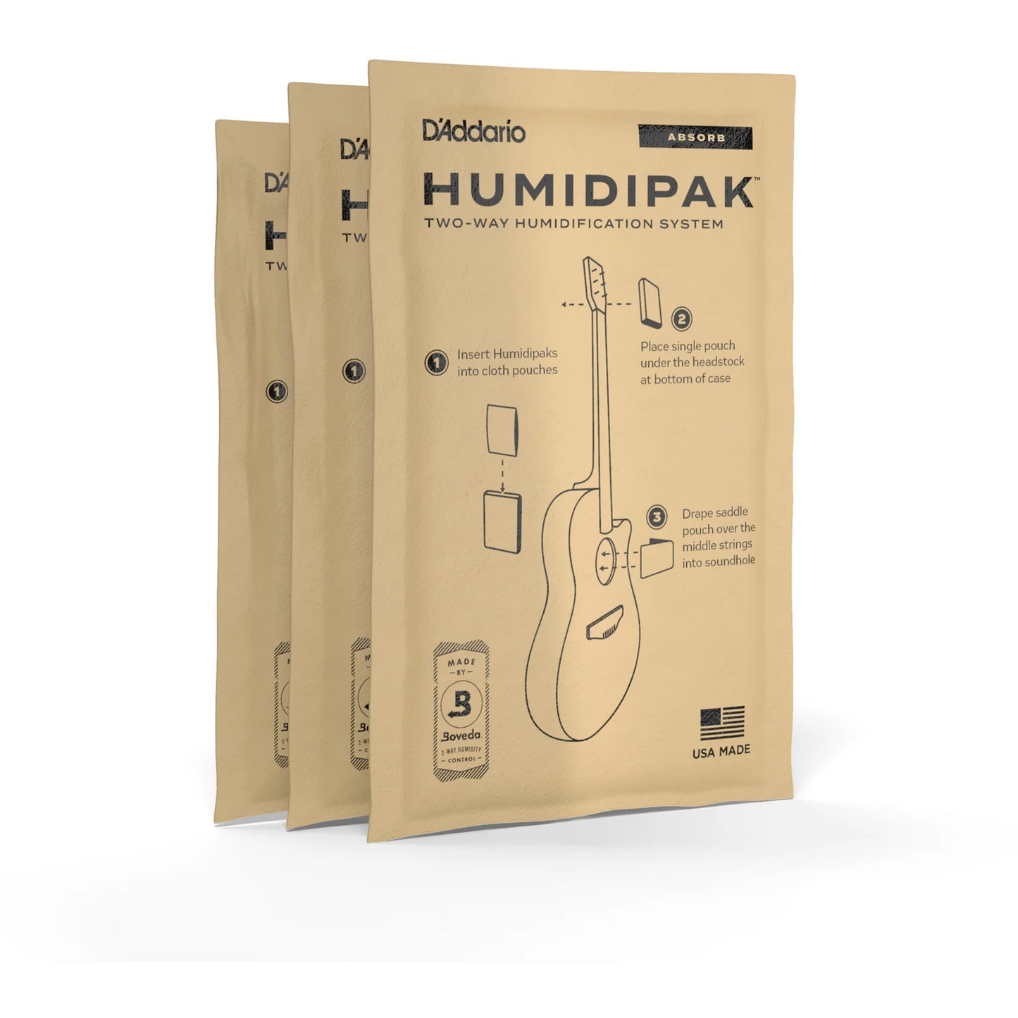 D’Addario Humidipak Absorb Replacement 3 Pack