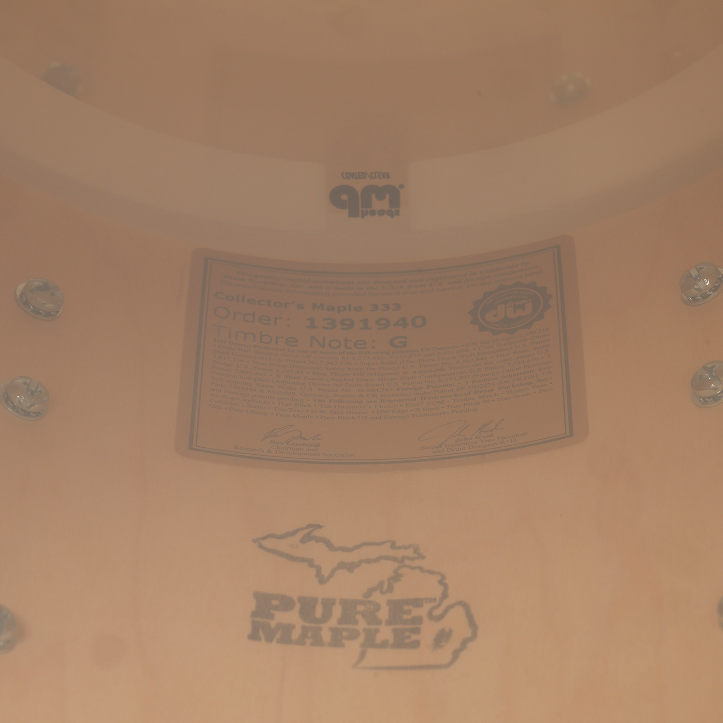 Drum Workshop 6-Piece Collectors Series Maple 333 Shell Kit - Almond Burst