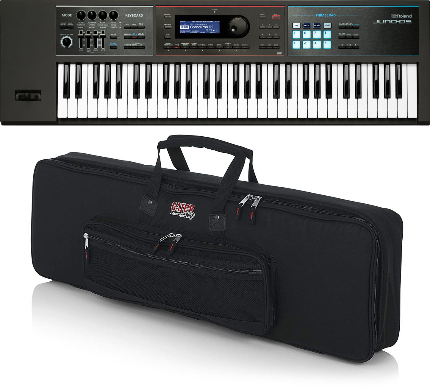 Roland JUNO-DS61 61-key Synthesizer Bundle with Gator Case