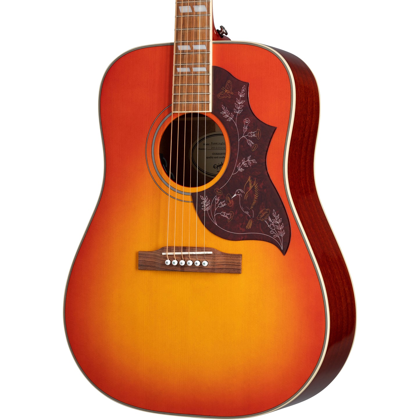 Epiphone Hummingbird Studio Acoustic Electric Guitar, Faded Cherry