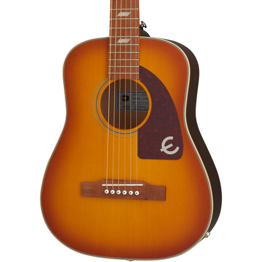 Epiphone Lil’ Text Travel Acoustic Electric Guitar in Faded Cherry