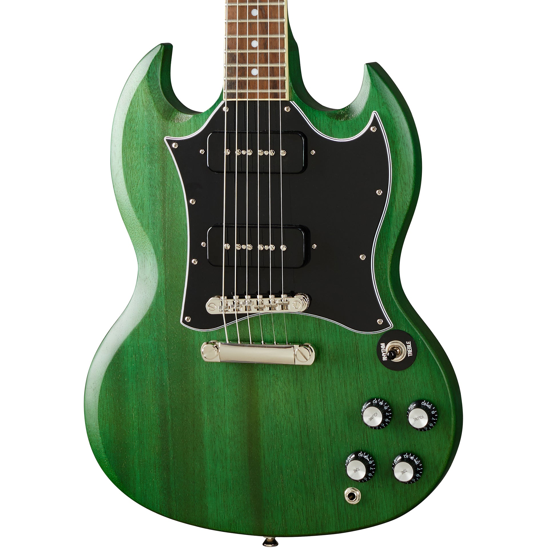 Epiphone SG Classic Worn P90s Electric Guitar, Worn Inverness Green Alto Music