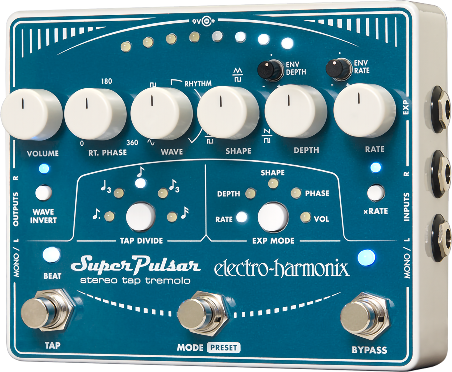 Electro Harmonix Super Pulsar Stereo Tap Tremolo Pedal