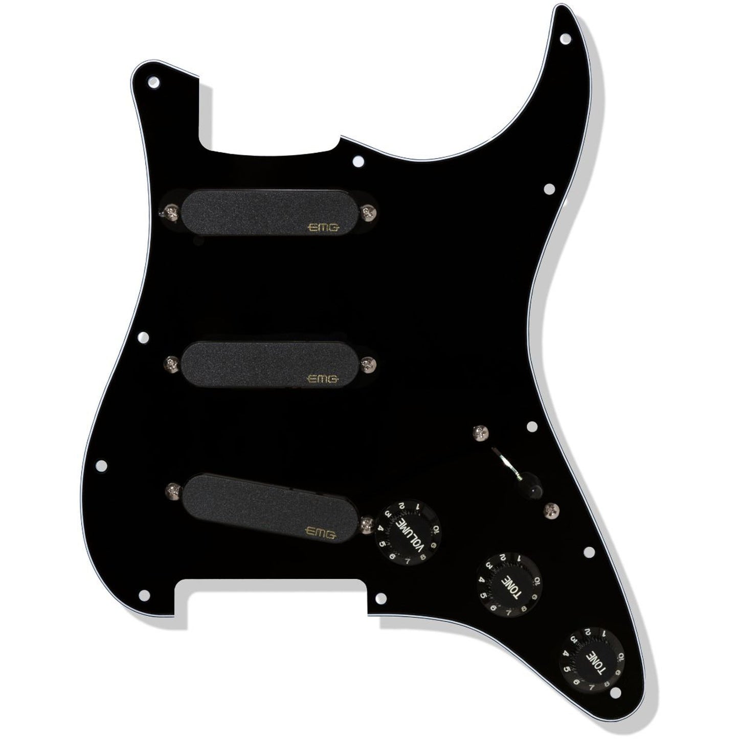 EMG DG20 David Gilmour Signature Pre-Wired Pickguard Set - Black with Black Pickups