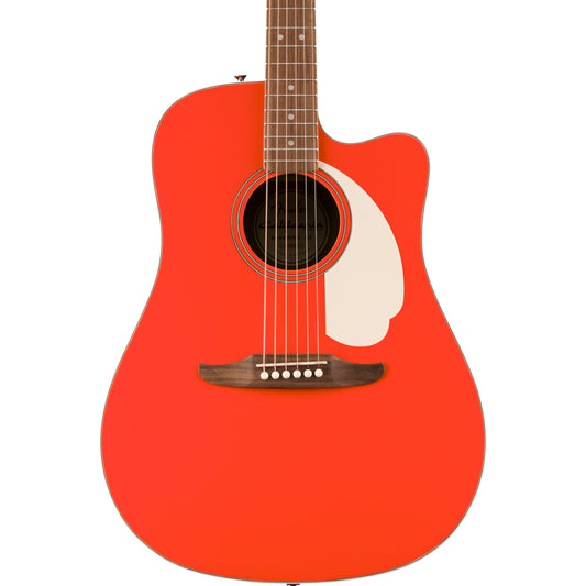 Fender California Standard Redondo CE Acoustic/Electric - Ivory Pickguard, Fiesta Red