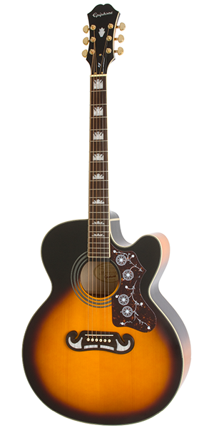 Epiphone J-200 EC Studio Acoustic-Electric Guitar - Vintage Sunburst