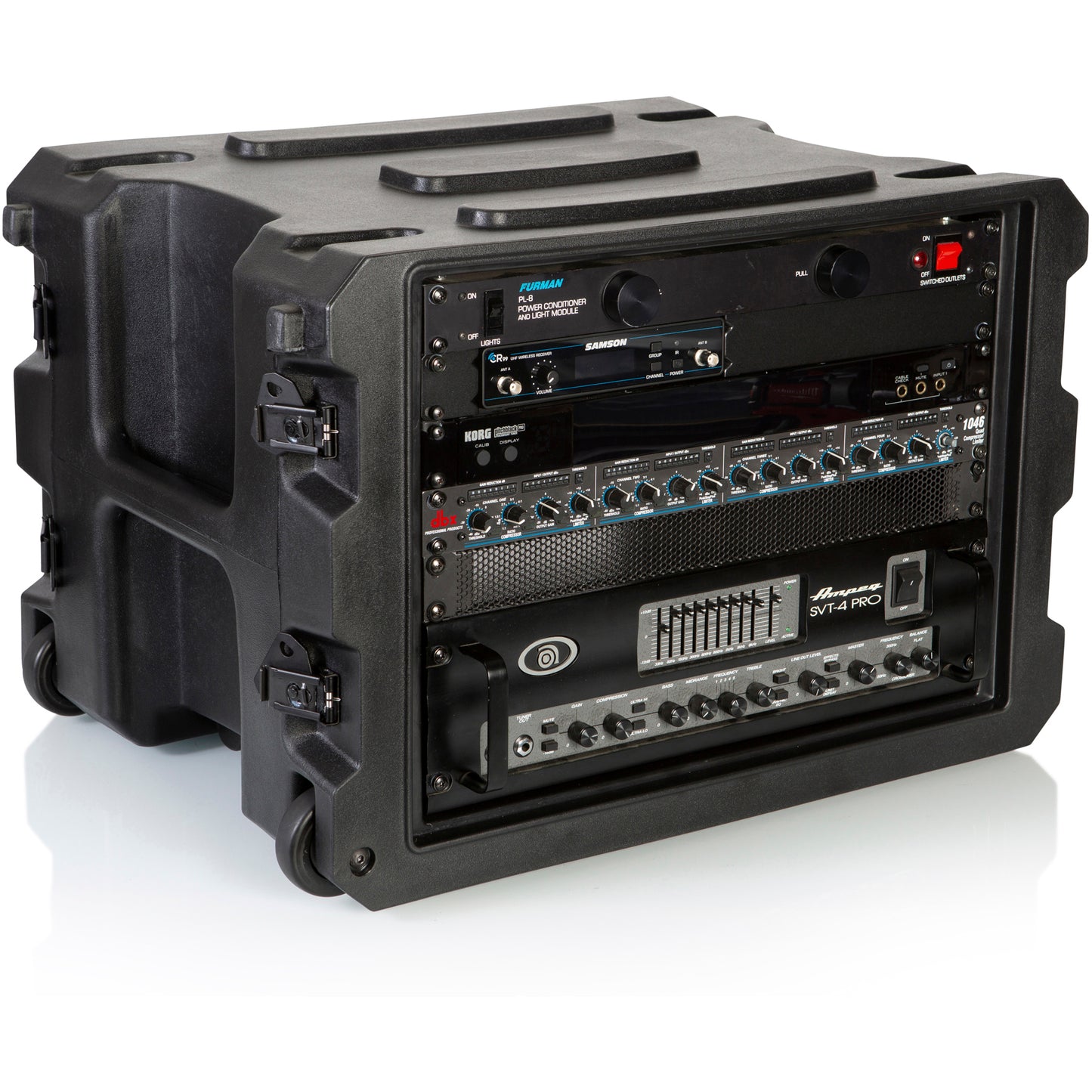 Gator Cases G-PROR-8U-19 8U, 19.25" Deep Molded Audio Rack with Wheels