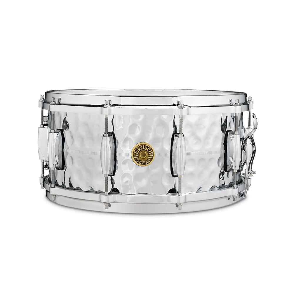 Gretsch USA Custom 6.5x14 Hammered Chrome Over Brass Snare Drum